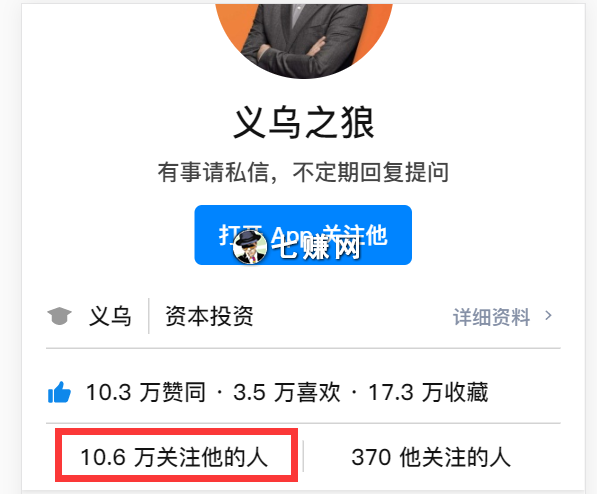 义乌之狼（知乎10万赚钱粉丝）