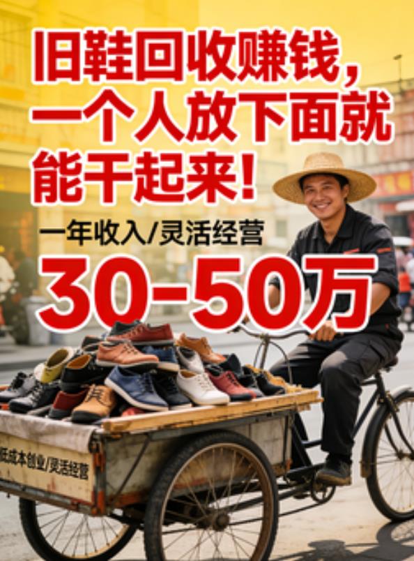 旧鞋回收赚钱，一个人放下面子就能干起来！